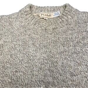 80s Jos A Bank Sweater M Womens Ribbed Knit Oatmeal Grandpa Chic